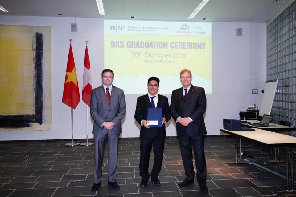 Ông Bùi Xuân Huy nhận bằng Thạc sỹ Quản trị Kinh doanh quốc tế (DAS/EMBA), ĐH North-Western Thụy Sỹ phối hợp với FSB