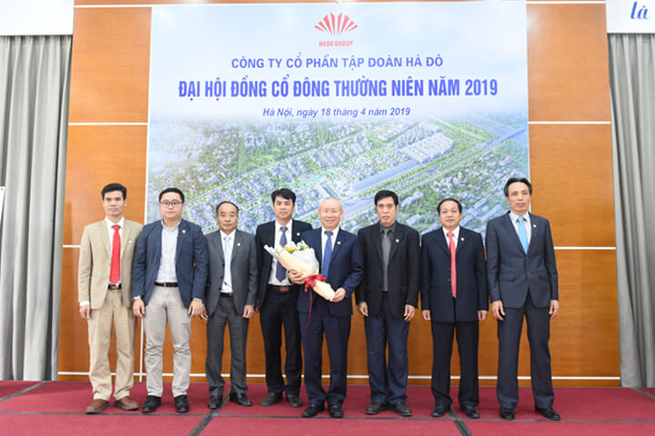 Chủ tịch Nguyễn Trọng Thông tại Đại hội cổ đông thường niên năm 2019 Tập đoàn Hà Đô